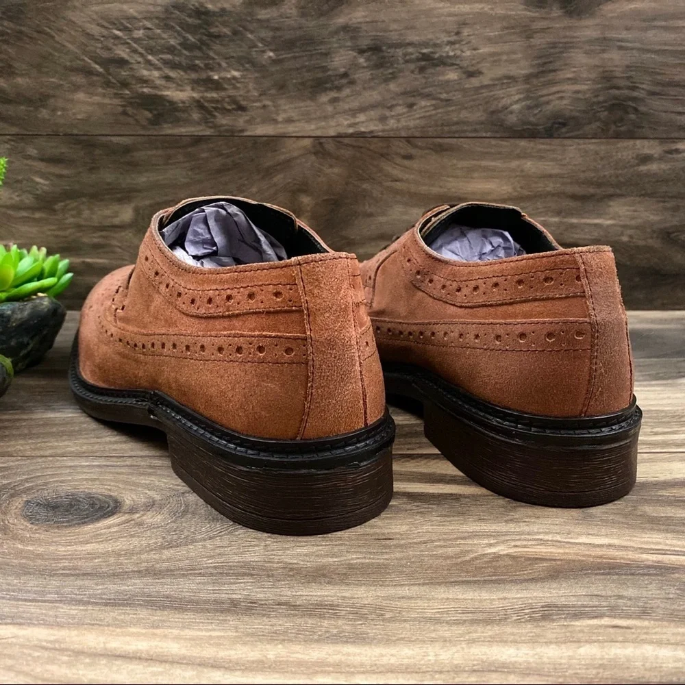 NIB Frank Wright Baird Rust Oil Suede Brogues 10